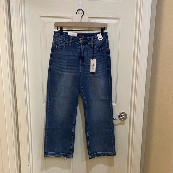 NWT-Judy‎ Blue-Look at Me Now-Hi Rise-Wide Leg-Vintage Wash Jeans-Sz 5/27 - Picture 2 of 6